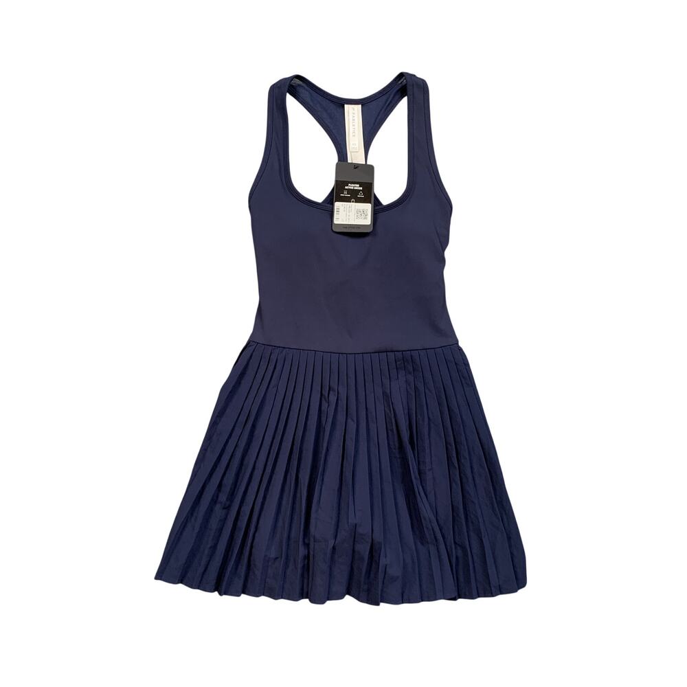 Fabletics Dress Women XS Navy Hot Shot Pleated Active Shelf Bra Cutout Skort